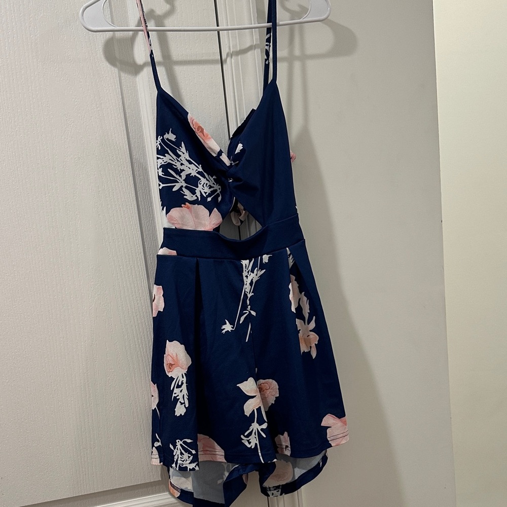 SHEIN Navy Floral Jumpsuit